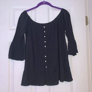 Abercrombie & Fitch Off-The-Shoulder 3/4 Length Sleeves Shirt Size Medium